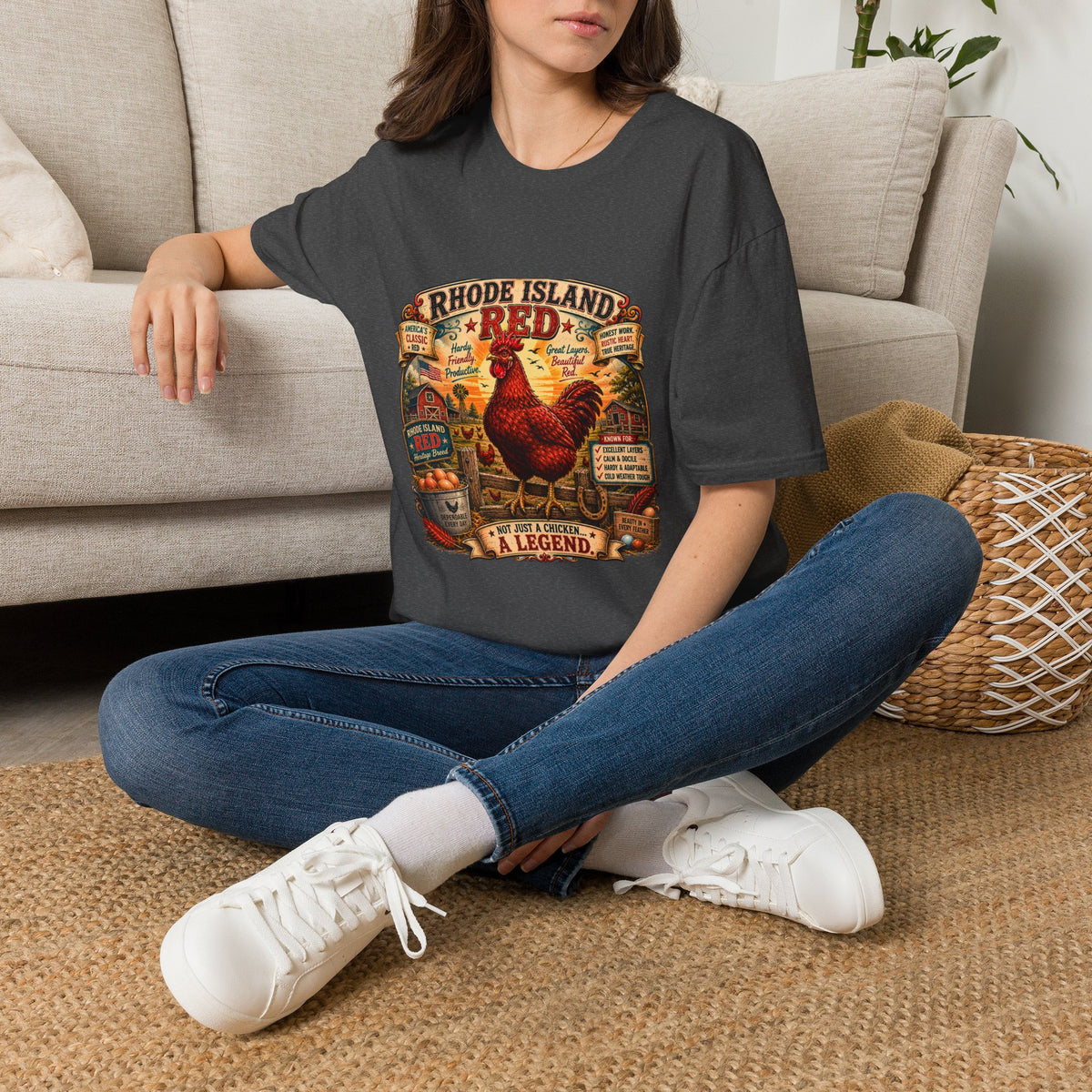 America's Classic Red T-Shirt — Vintage Rhode Island Red Label Tee
