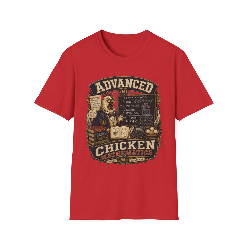 Advanced Chicken Mathematics T-Shirt — 19 More Chickens Formula Tee