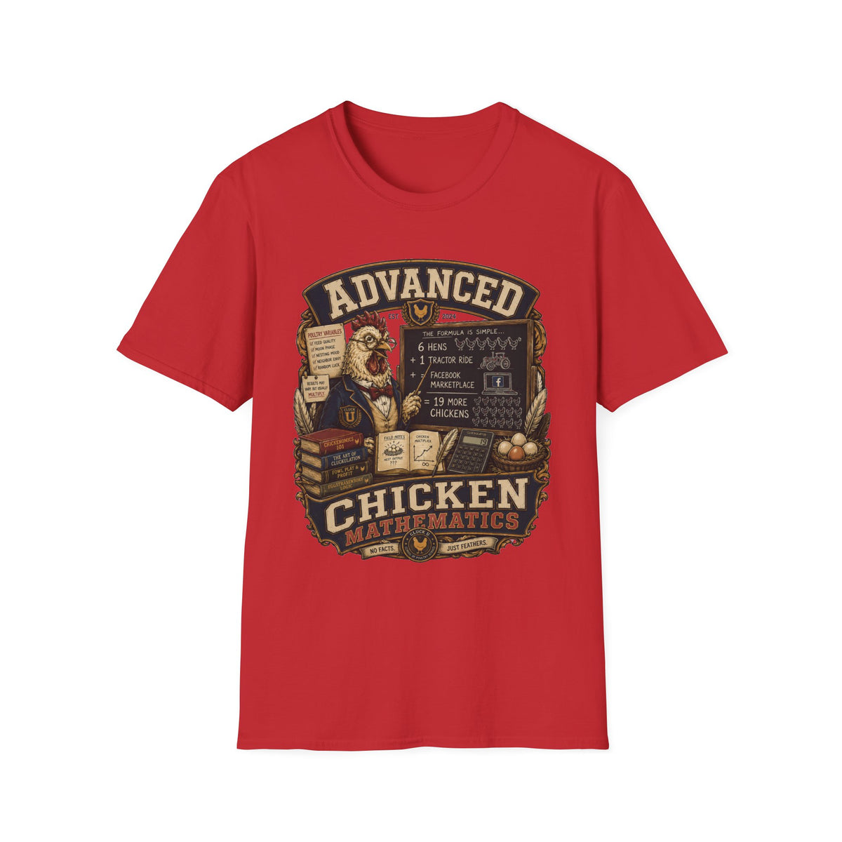Advanced Chicken Mathematics T-Shirt — 19 More Chickens Formula Tee