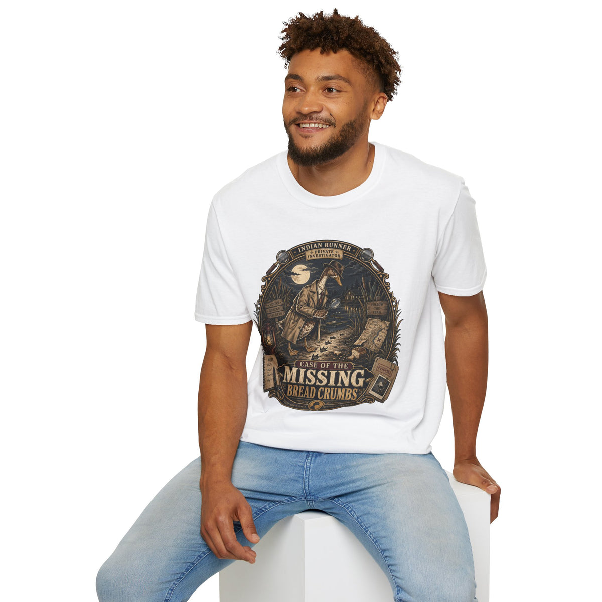 The Case of the Missing Breadcrumbs T-Shirt — Indian Runner Duck Mystery Tee