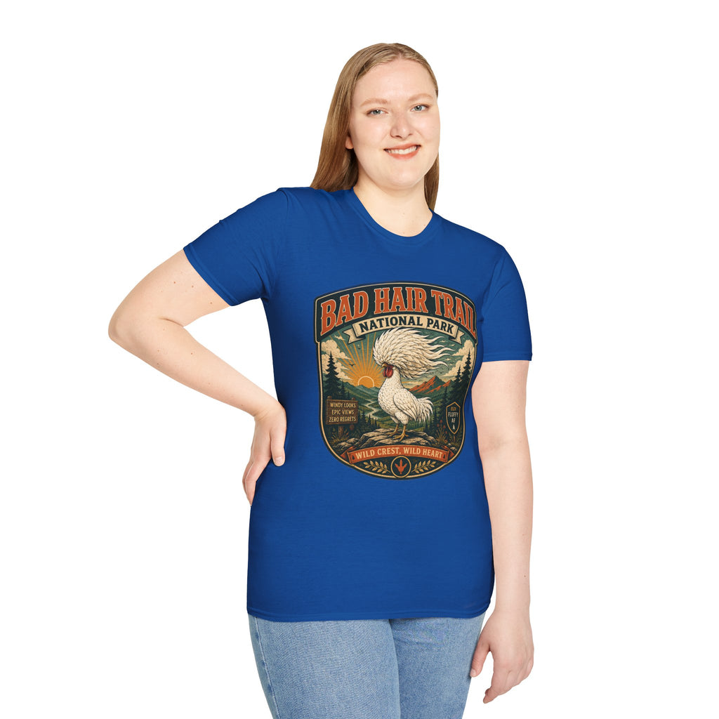 Bad Hair Trail Adventure Badge Polish Chicken T-Shirt