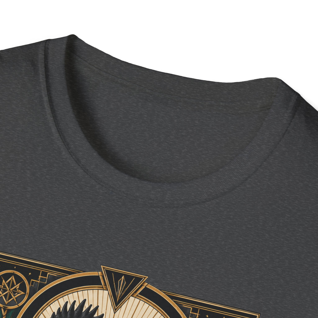 The Black Crown Ayam Cemani T-Shirt — Art Deco Rooster Graphic Tee