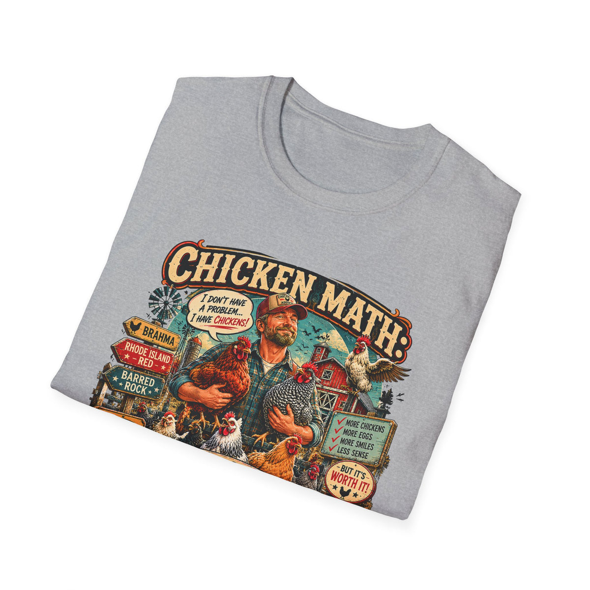 The Only Addiction That Lays Breakfast T-Shirt — Chicken Math Graphic Tee