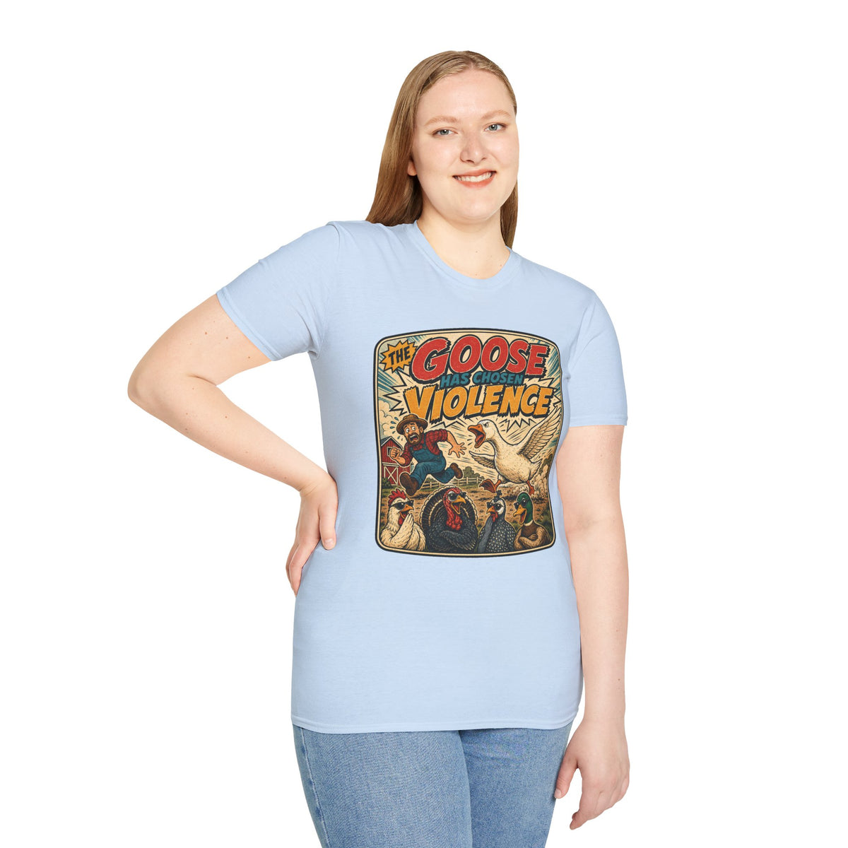 The Goose Has Chosen Violence T-Shirt — Funny Farmyard Chaos Tee