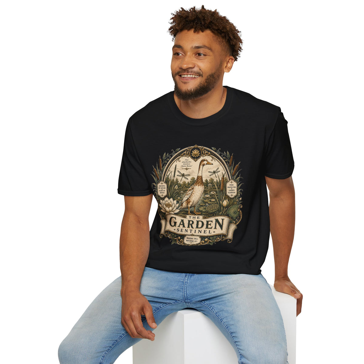 The Garden Sentinel Indian Runner T-Shirt — Walking Tall, Watching All Tee