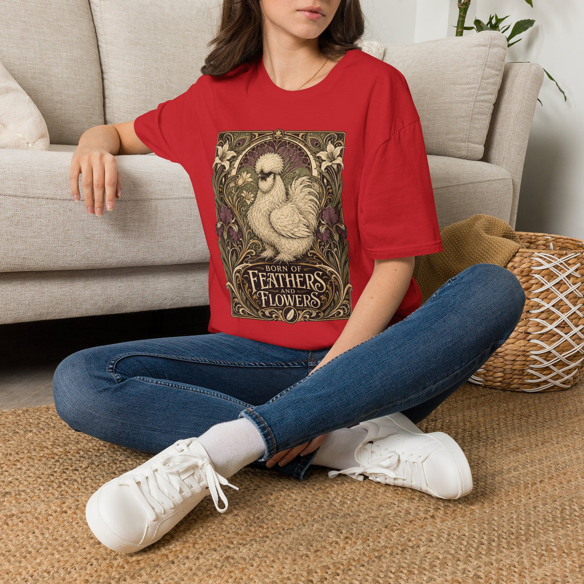 Wildflower Silkie T-Shirt — Art Nouveau Botanical Hen Tee