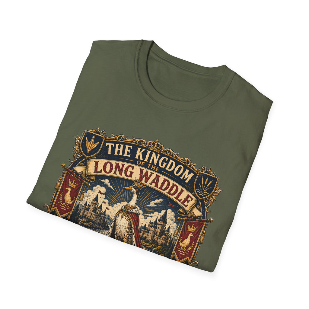 The Kingdom of the Long Waddle T-Shirt — Indian Runner Duck Crest Tee