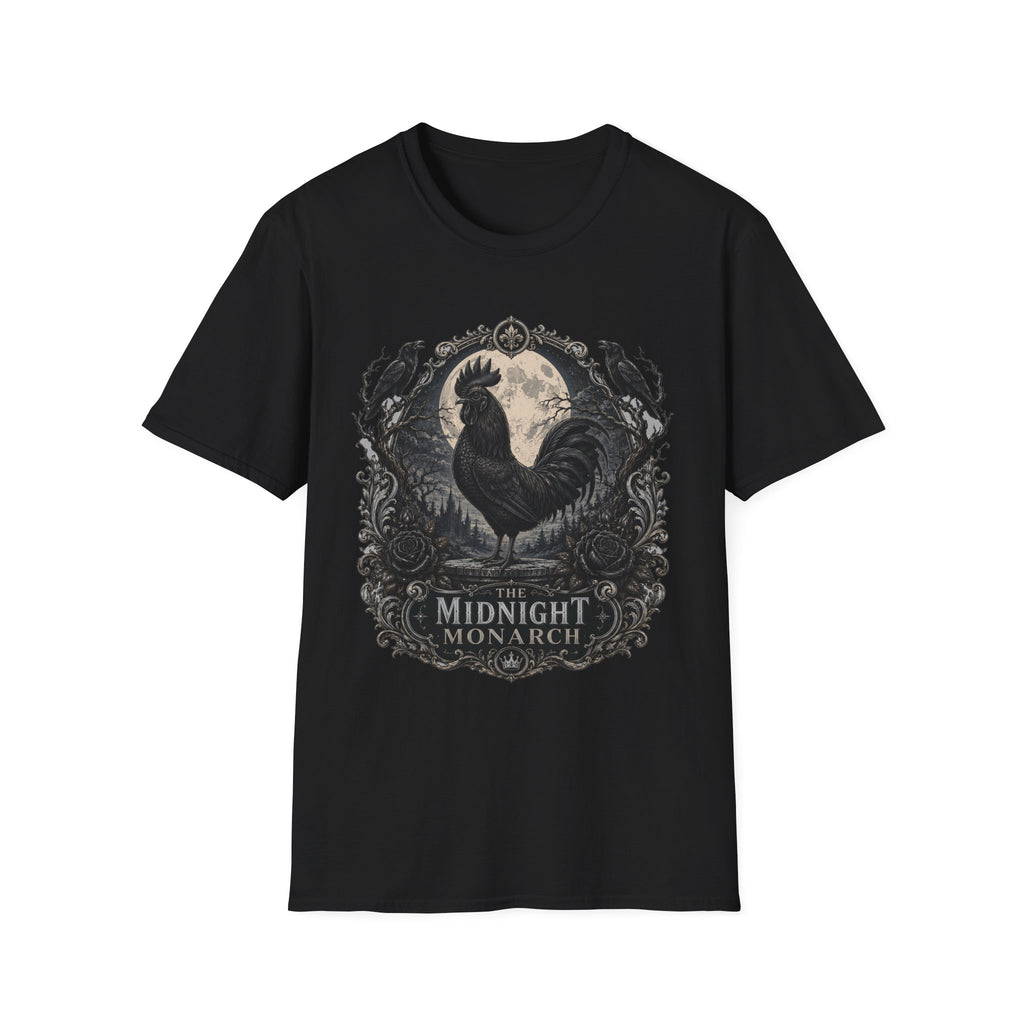 The Midnight Monarch Ayam Cemani T-Shirt — Moonlit Rooster Graphic Tee