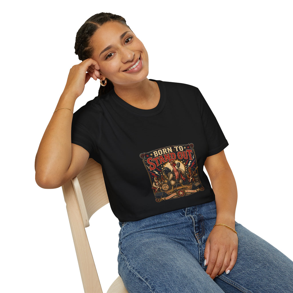 Less Feathers, More Attitude T-Shirt — Naked Neck Rooster Tee