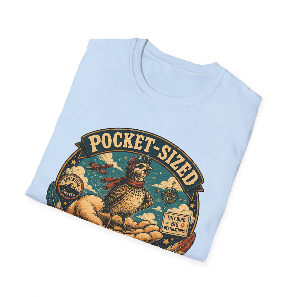 Tiny Quail Adventures T-Shirt — Backyard Bird Keeper Vintage Graphic Tee