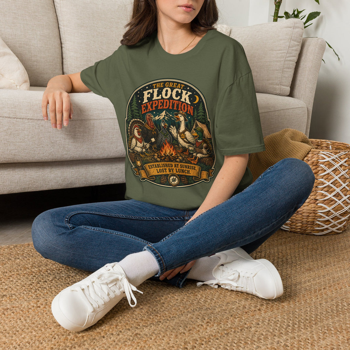 The Great Flock Expedition Tee — Vintage Poultry Adventure T-Shirt
