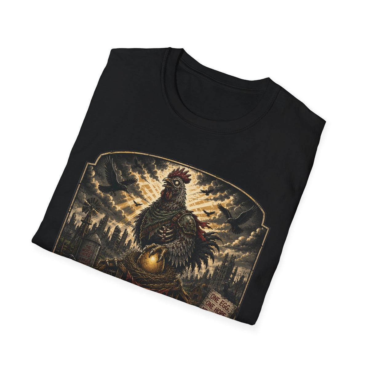 Protect the Last Egg T-Shirt — Undead Guardian Hen Zombie Chicken Tee