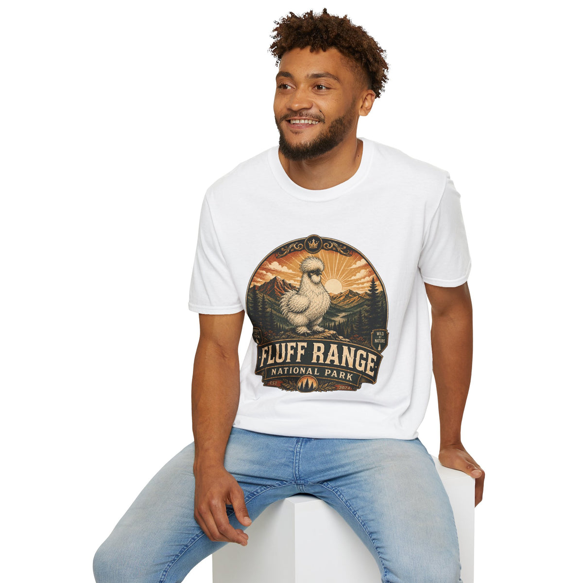 Fluff Range National Park Silkie T-Shirt — Vintage Park Badge Tee