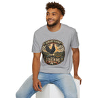 Jersey Giant Heritage Badge T-Shirt — America's Largest Breed Rooster Tee