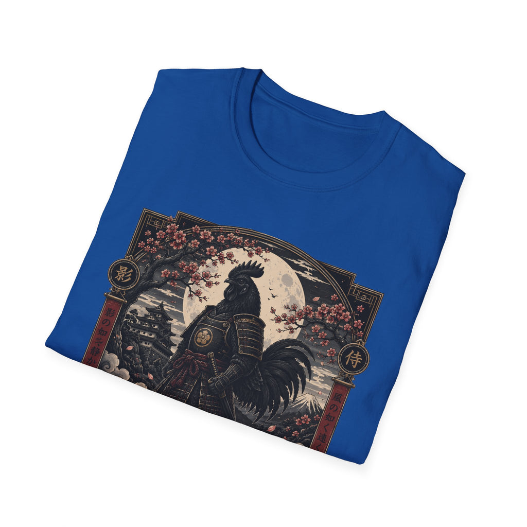 Shadow Samurai Ayam Cemani T-Shirt — Moonrise Warrior Rooster Tee