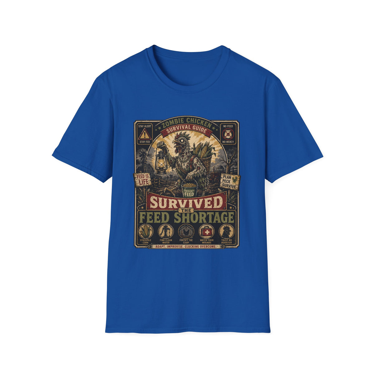 Zombie Chicken Survival Guide T-Shirt — Funny Flock Apocalypse Tee