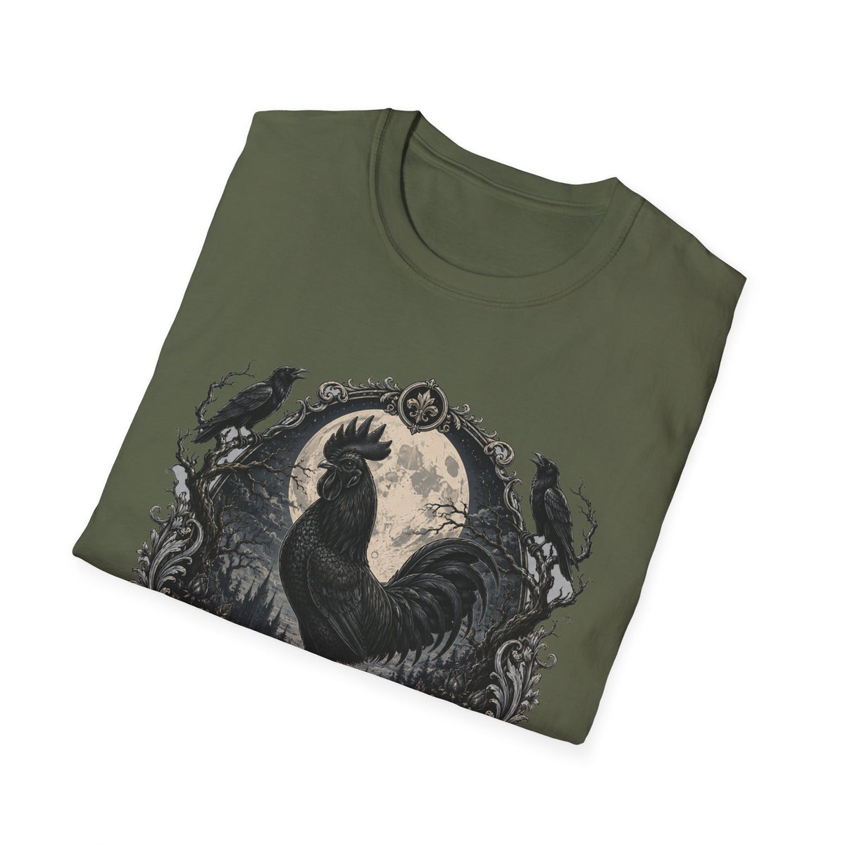 The Midnight Monarch Ayam Cemani T-Shirt — Moonlit Rooster Graphic Tee