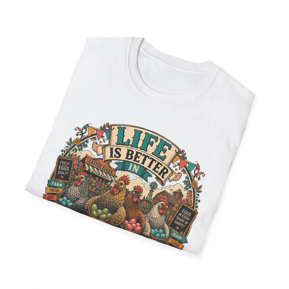 Colorful Farm Festival Easter Egger T-Shirt — Life is Better in Color Tee