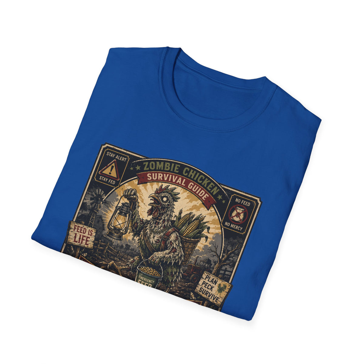 Zombie Chicken Survival Guide T-Shirt — Funny Flock Apocalypse Tee