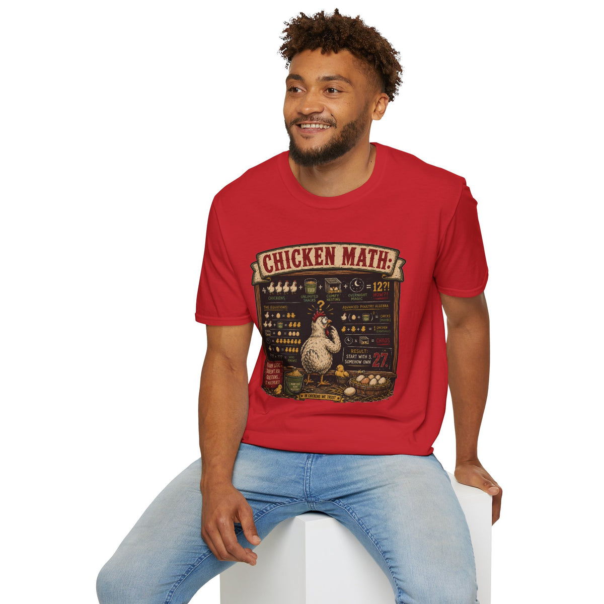 Advanced Poultry Algebra T-Shirt — Chicken Math Chaos Graphic Tee