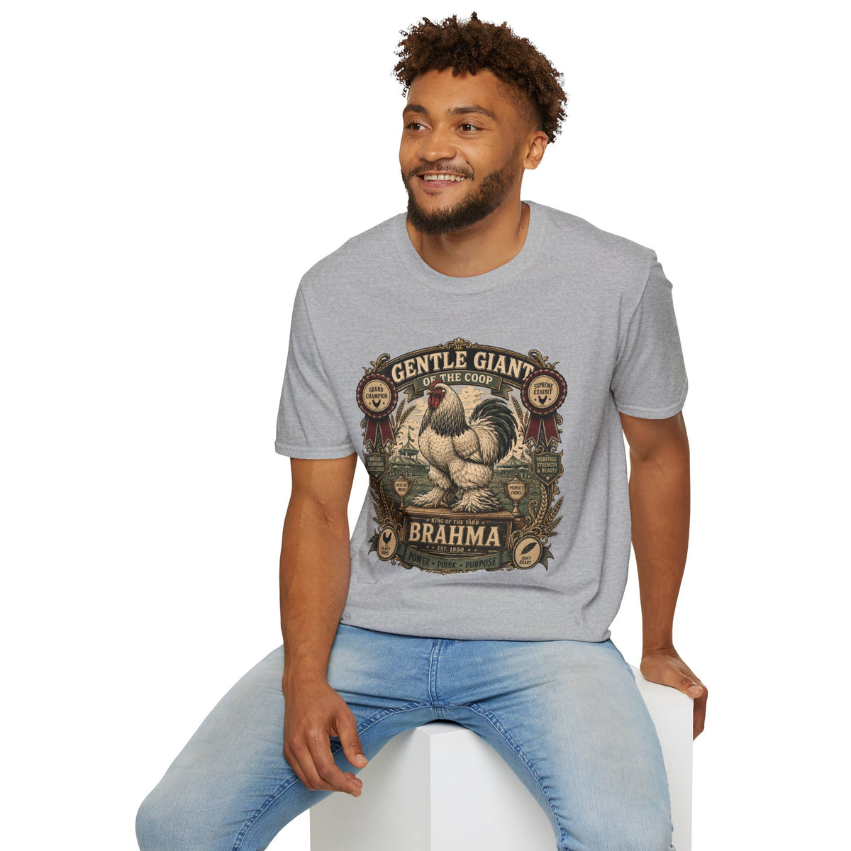 Gentle Giant Heritage Brahma T-Shirt — Prize Rooster Badge Tee
