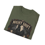 Night Shift Supervisor Ayam Cemani T-Shirt — Graveyard Rooster Graphic Tee