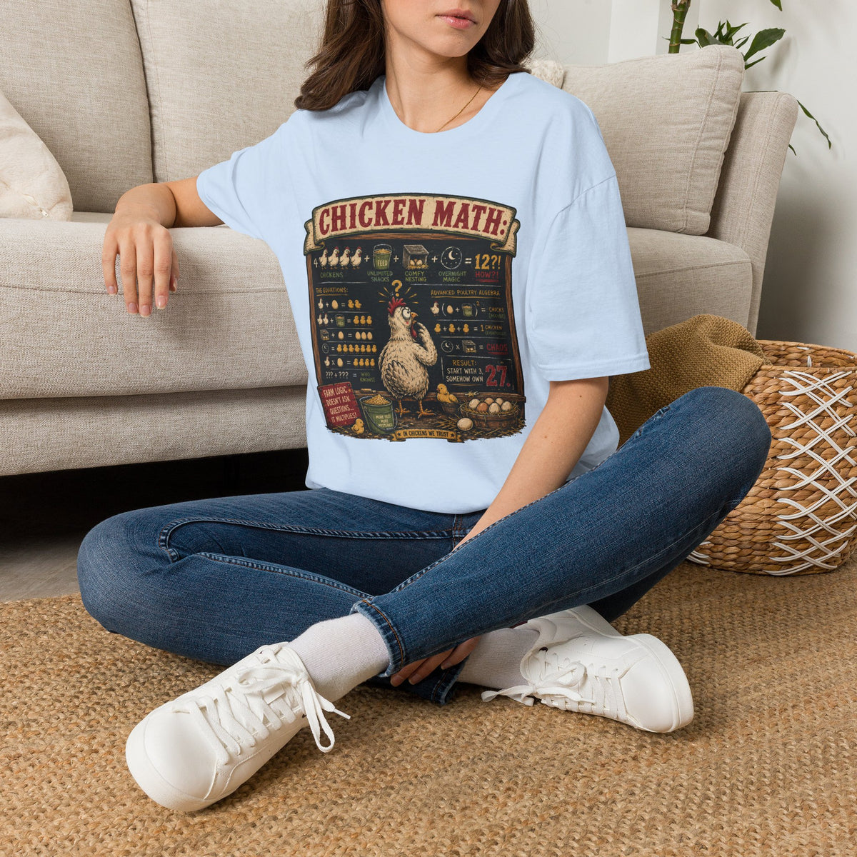 Advanced Poultry Algebra T-Shirt — Chicken Math Chaos Graphic Tee