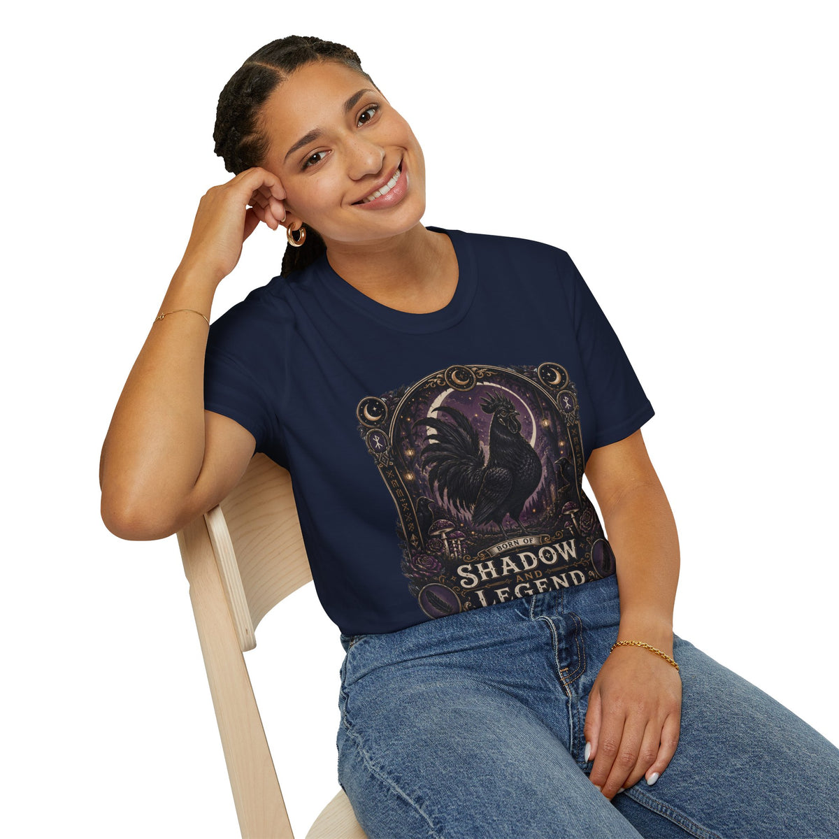 Shadow and Legend Ayam Cemani T-Shirt — Gothic Emblem Rooster Tee