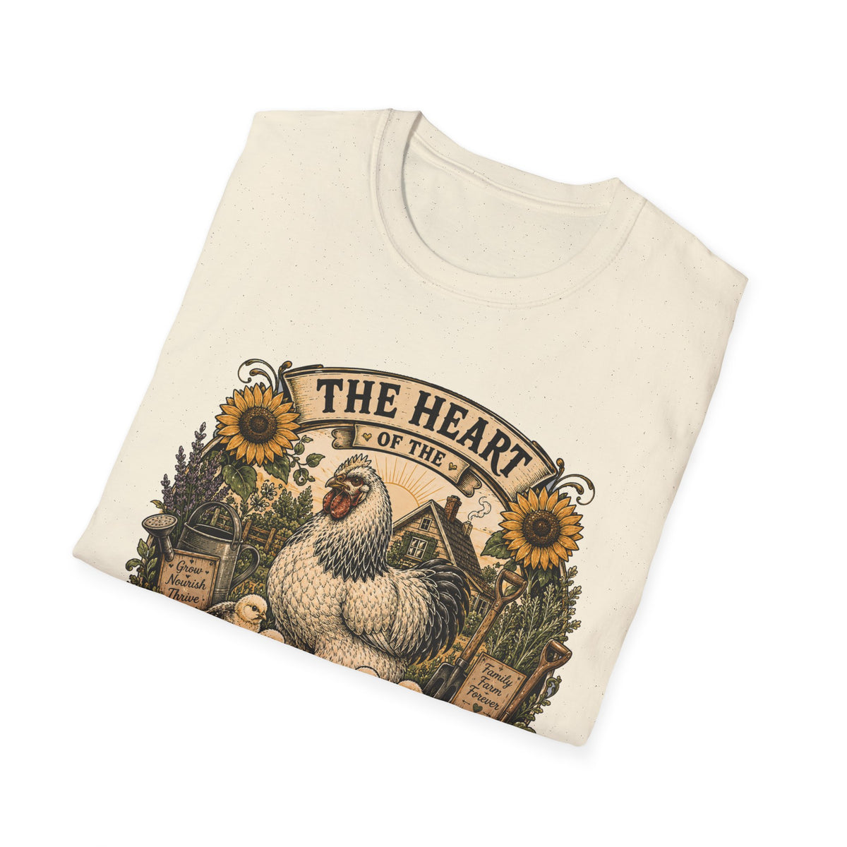 The Heart of the Homestead Brahma T-Shirt — Hen & Chicks Farmhouse Graphic Tee