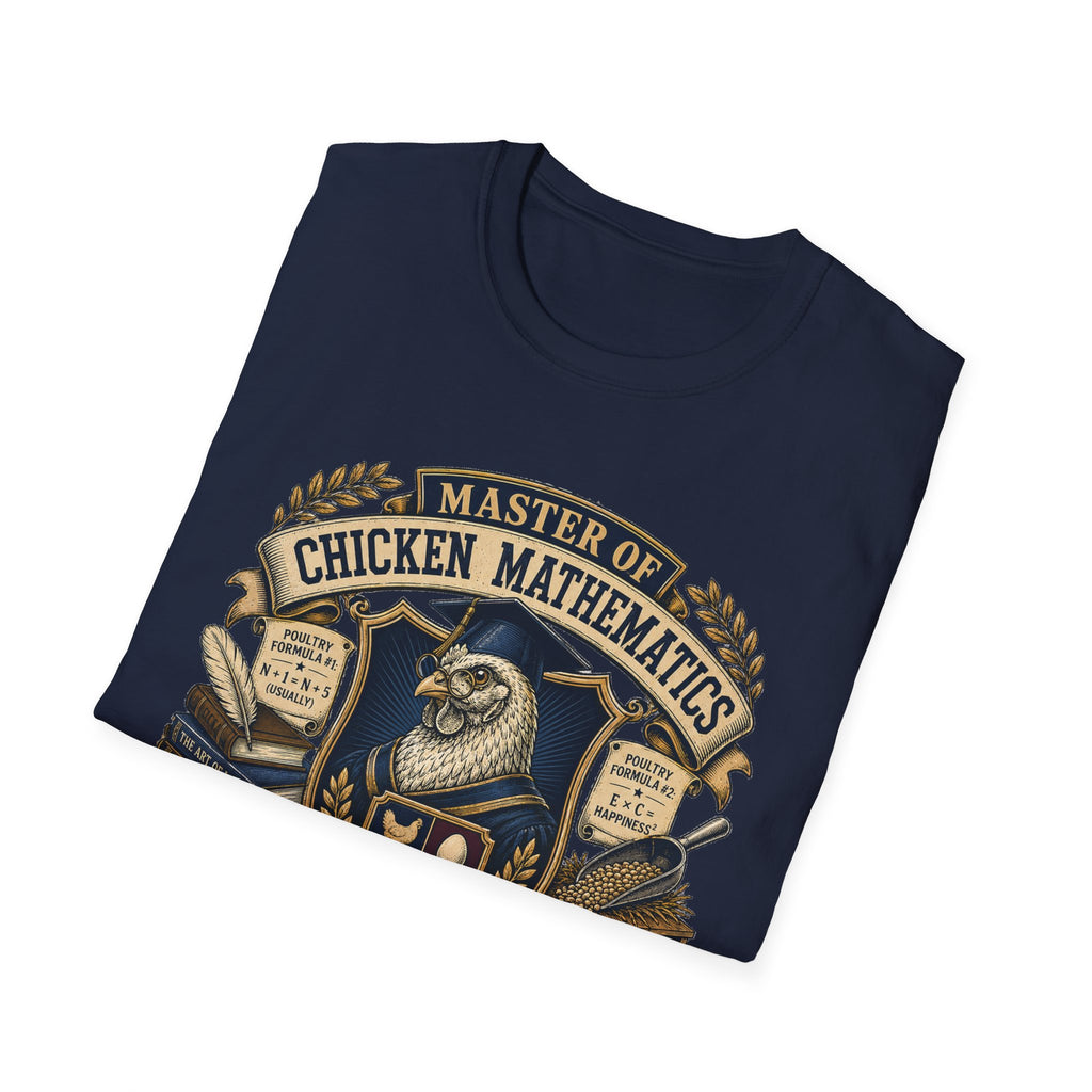 Master of Chicken Mathematics T-Shirt — Collegiate Crest Graphic Tee