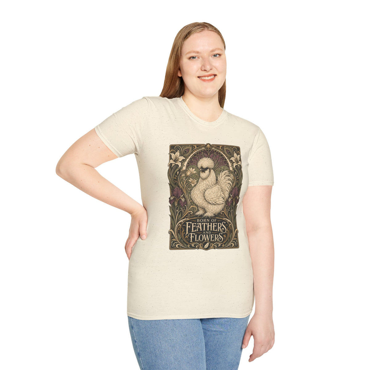 Wildflower Silkie T-Shirt — Art Nouveau Botanical Hen Tee