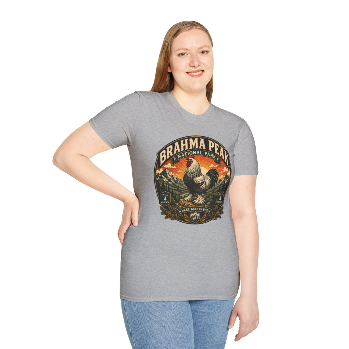 Brahma Peak National Park Brahma T-Shirt — Majestic Mountain Rooster Tee