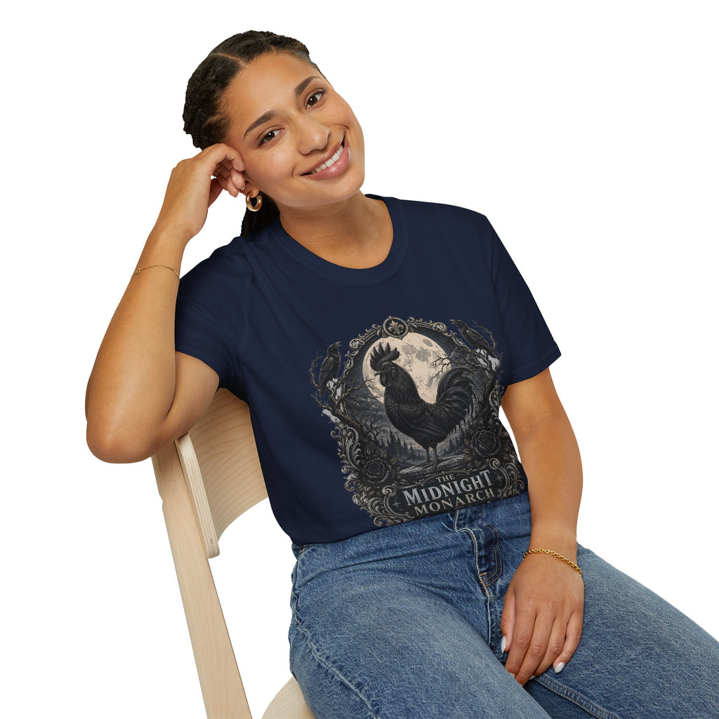 The Midnight Monarch Ayam Cemani T-Shirt — Moonlit Rooster Graphic Tee
