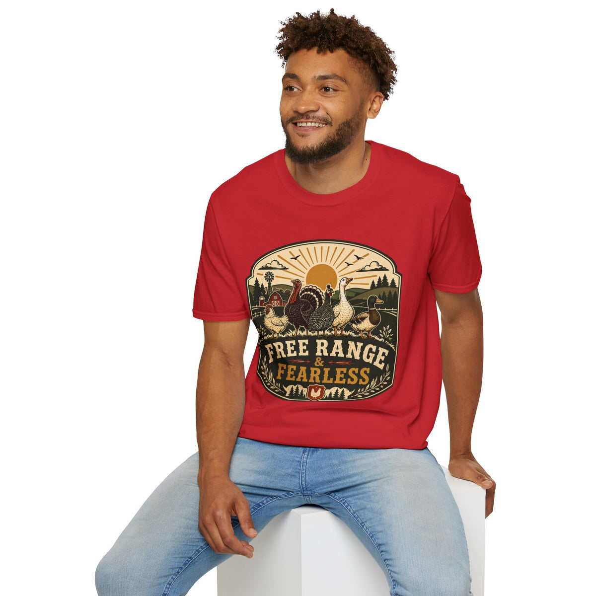 Free Range Fearless T-Shirt — Vintage Farm Family Graphic Tee