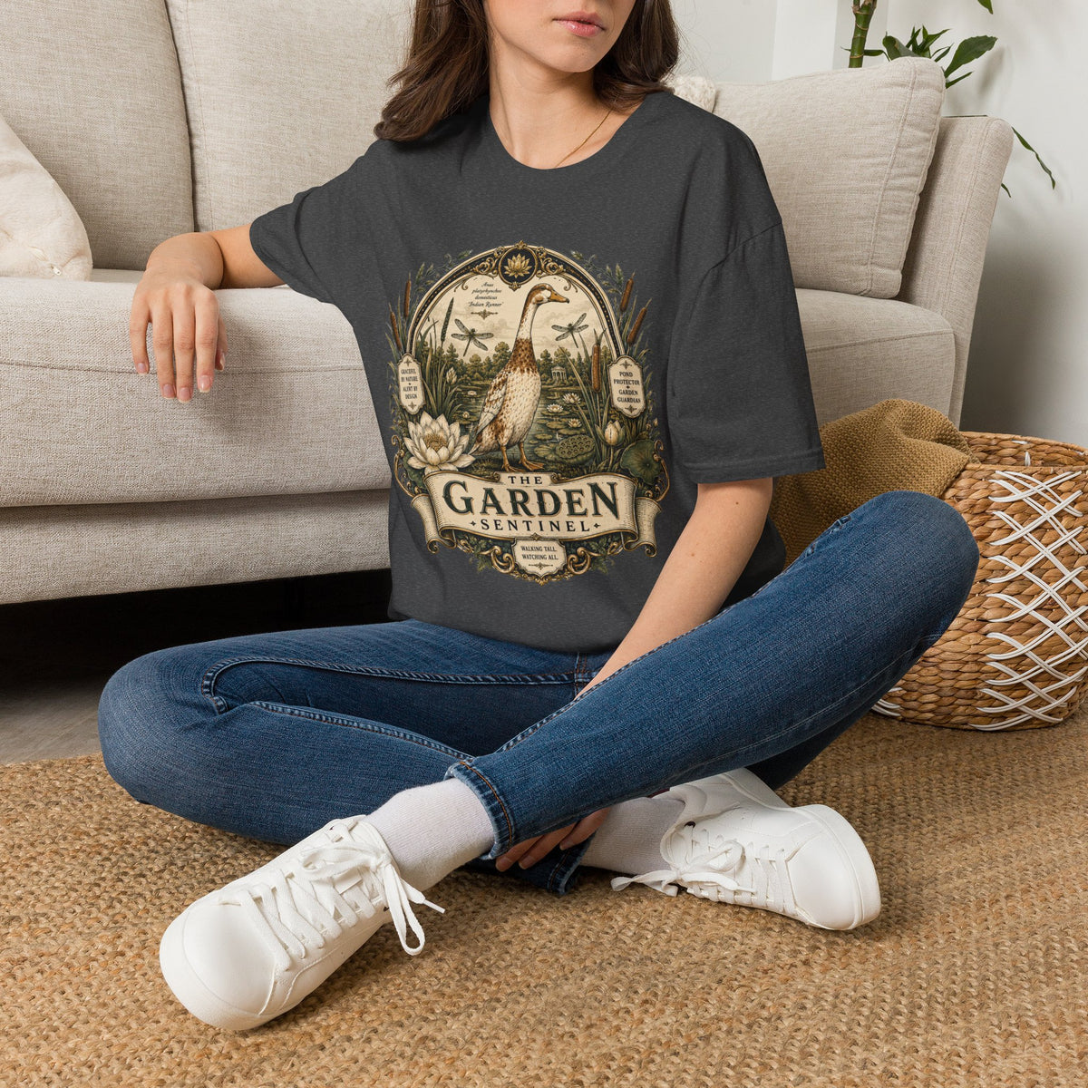 The Garden Sentinel Indian Runner T-Shirt — Walking Tall, Watching All Tee