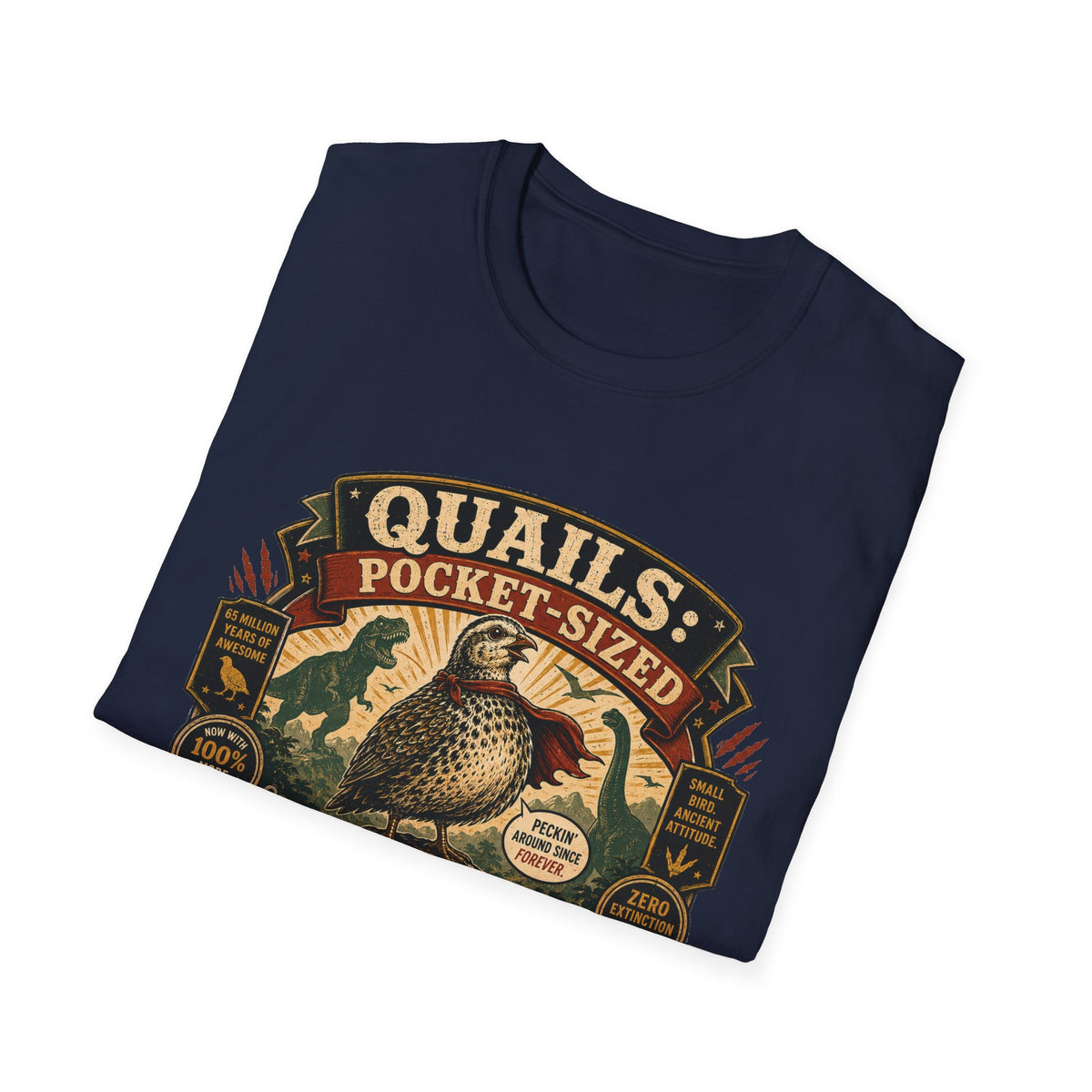 Quailasaurus T-Shirt — The Legendary Mini Dino Quail Graphic Tee