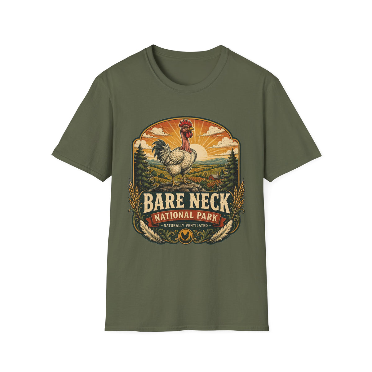 Bare Neck National Park Emblem Naked Neck T-shirt, photo 4