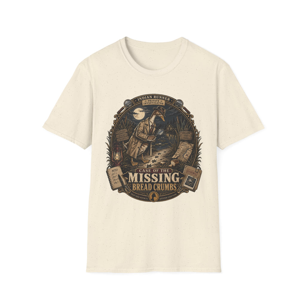 The Case of the Missing Breadcrumbs T-Shirt — Indian Runner Duck Mystery Tee