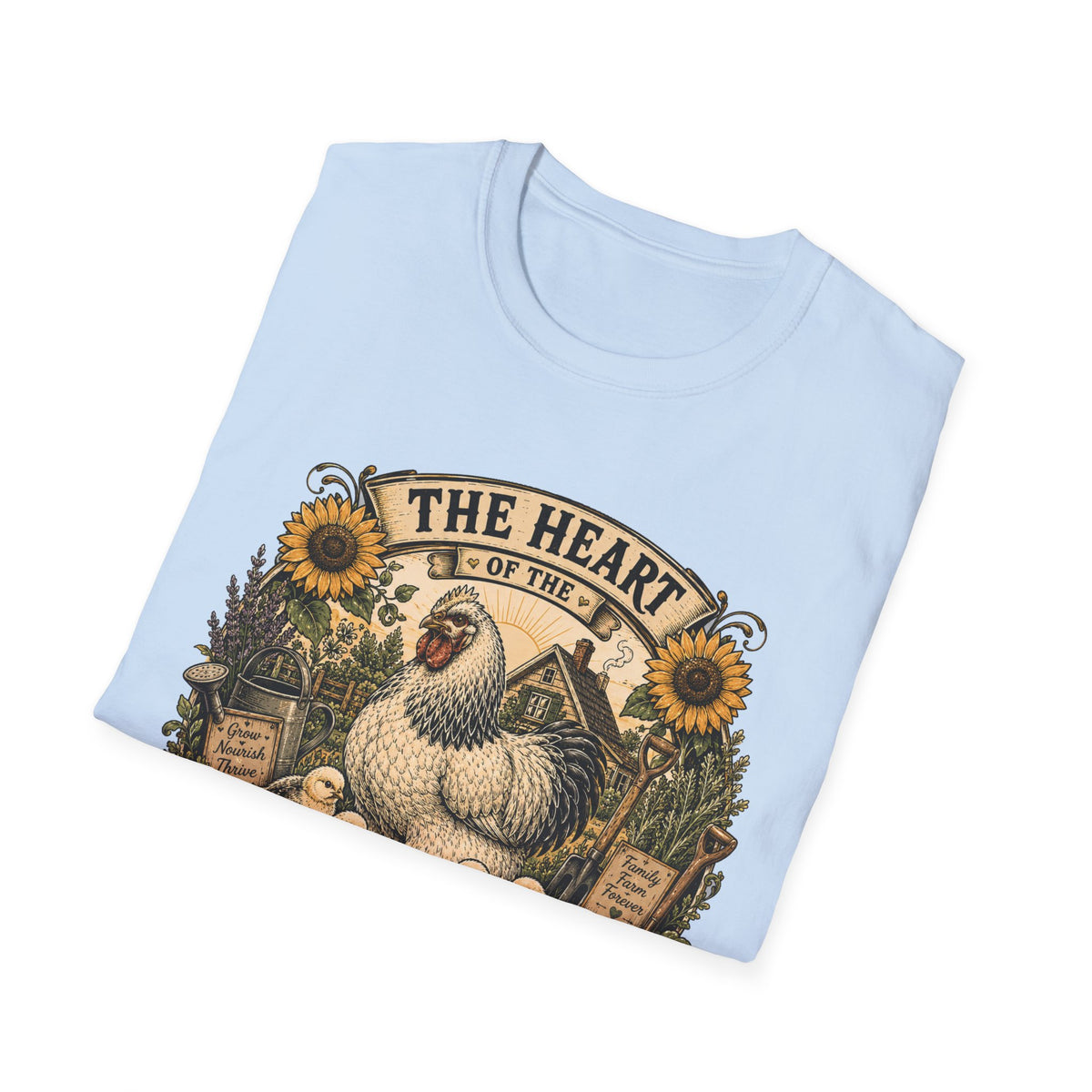 The Heart of the Homestead Brahma T-Shirt — Hen & Chicks Farmhouse Graphic Tee