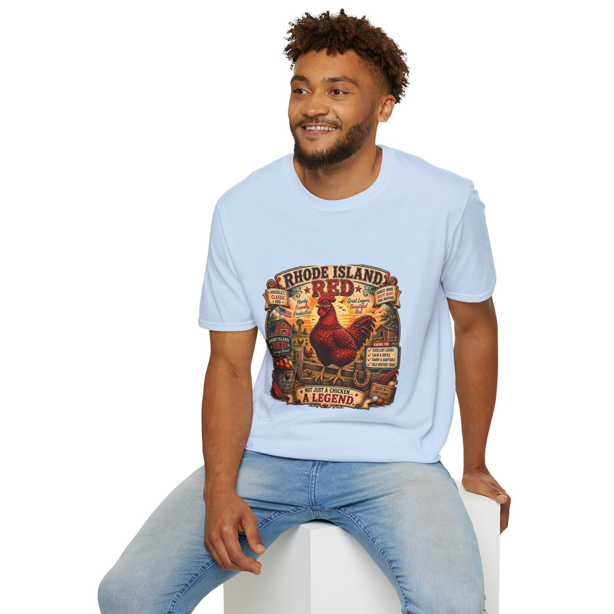 America's Classic Red T-Shirt — Vintage Rhode Island Red Label Tee