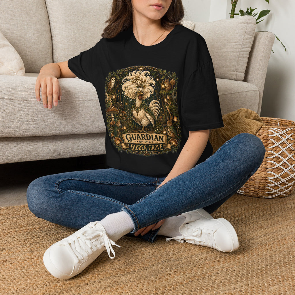 Guardian of the Hidden Grove Polish Chicken T-Shirt — Enchanted Forest Flock Tee