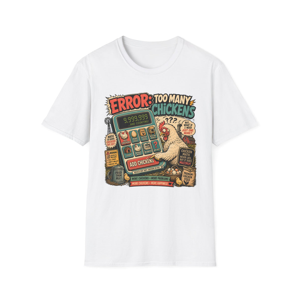 Too Many Chickens Error T-shirt, photo 2