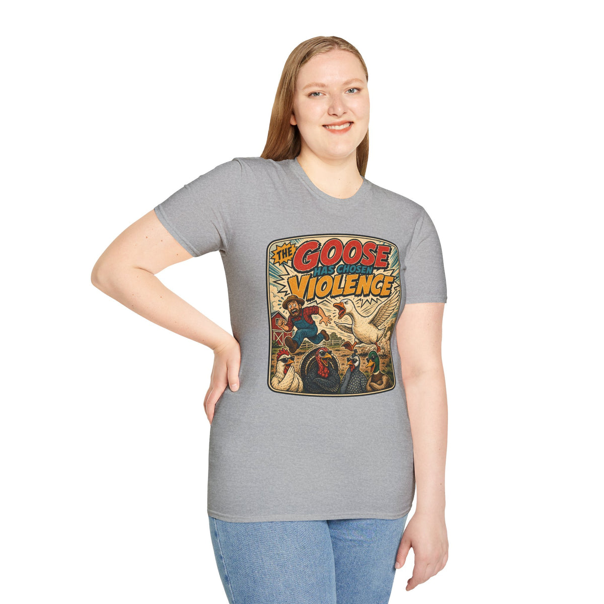 The Goose Has Chosen Violence T-Shirt — Funny Farmyard Chaos Tee
