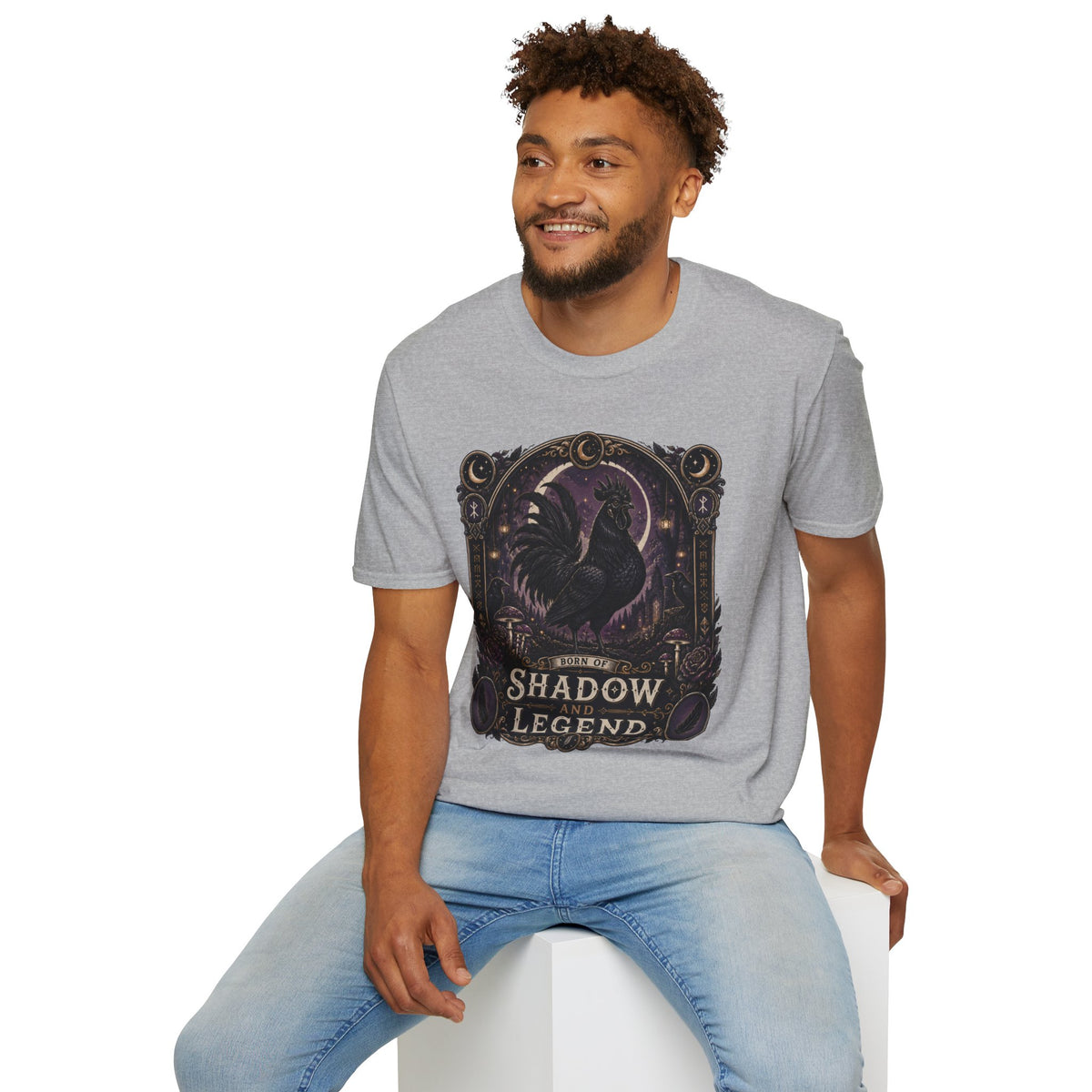 Shadow and Legend Ayam Cemani T-Shirt — Gothic Emblem Rooster Tee