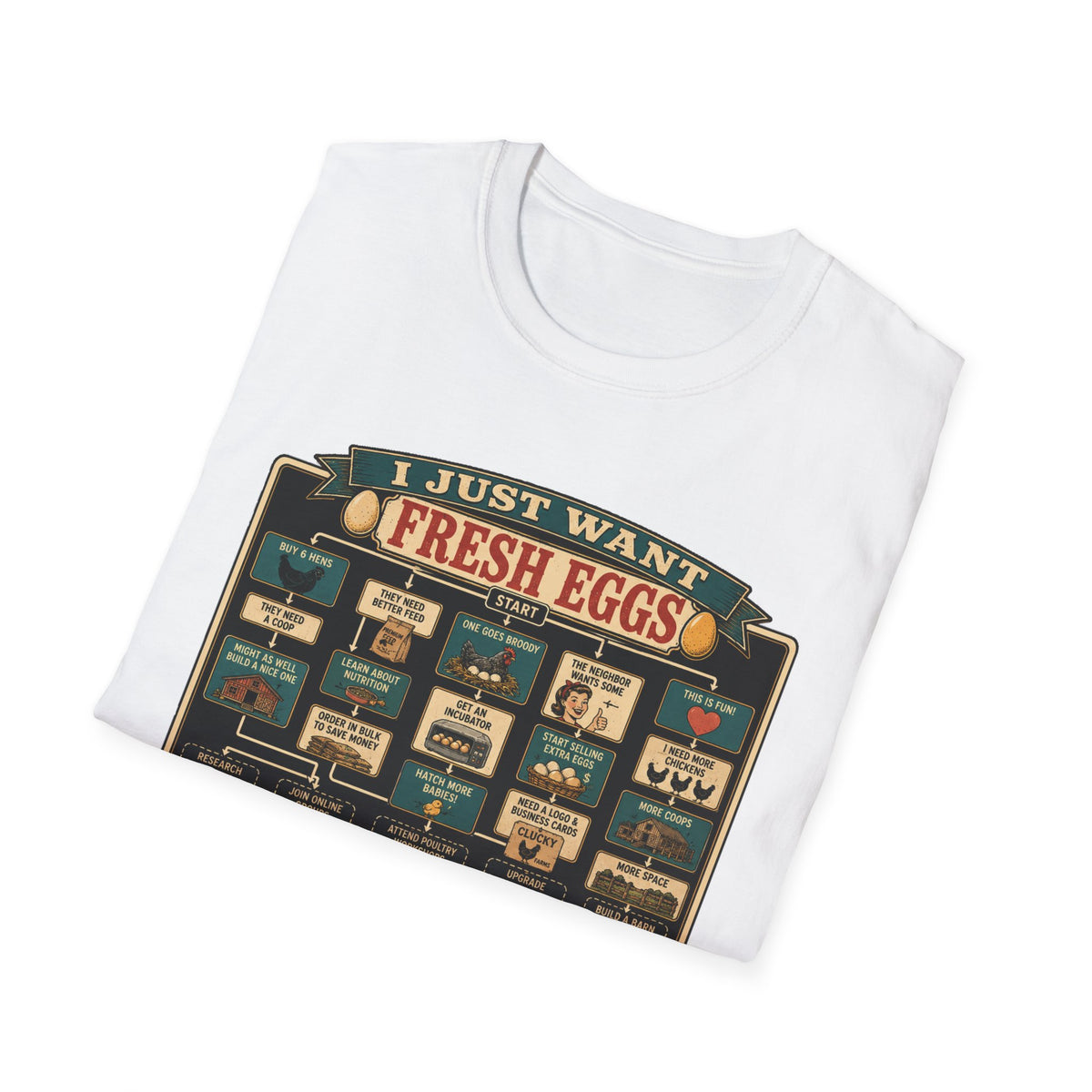 I Just Want Fresh Eggs T-Shirt — It Escalated Quickly Graphic Tee