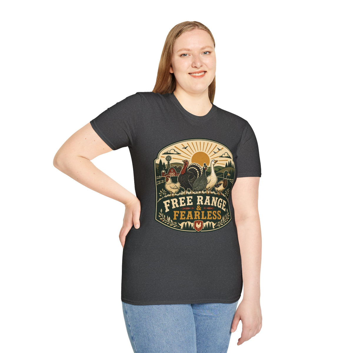 Free Range Fearless T-Shirt — Vintage Farm Family Graphic Tee