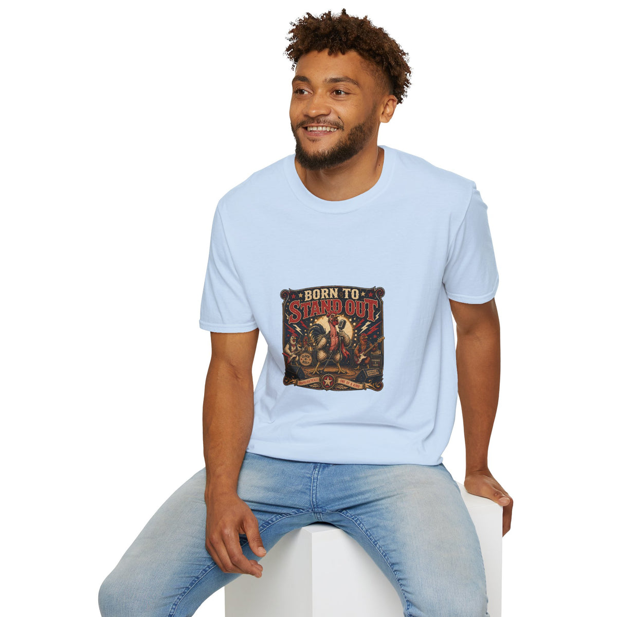 Less Feathers, More Attitude T-Shirt — Naked Neck Rooster Tee