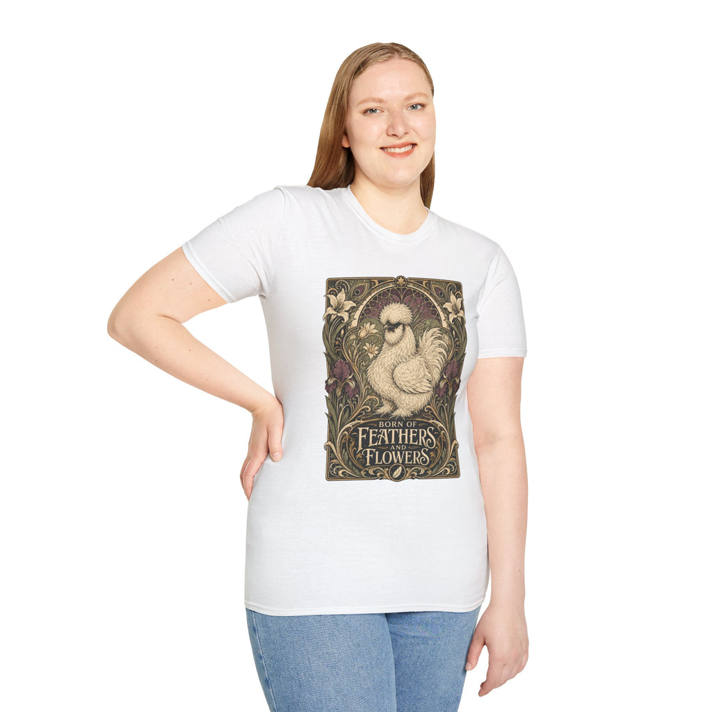 Wildflower Silkie T-Shirt — Art Nouveau Botanical Hen Tee