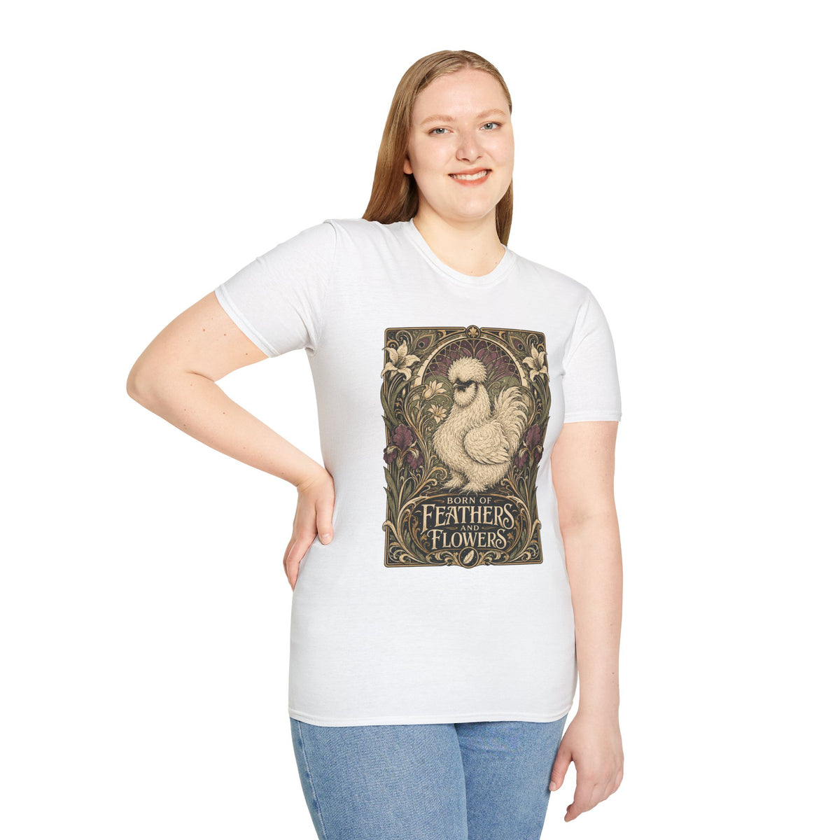 Wildflower Silkie T-Shirt — Art Nouveau Botanical Hen Tee
