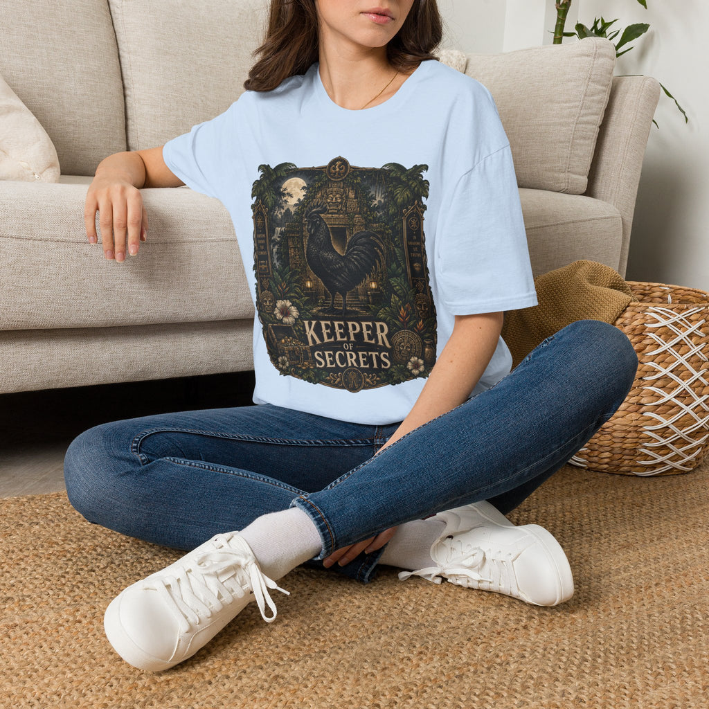Keeper of Secrets Ayam Cemani T-Shirt — Jungle Temple Rooster Graphic Tee